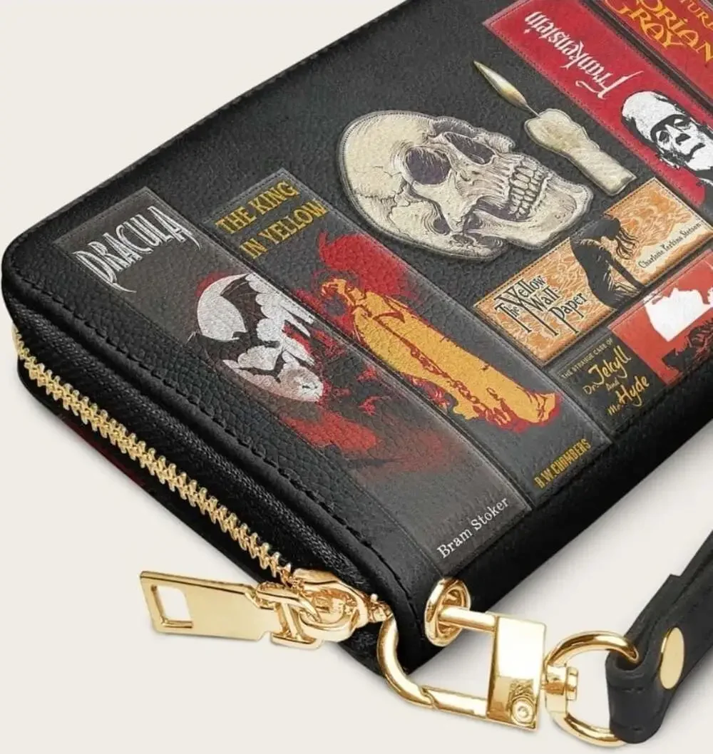 This Codex of Gothic Tales Leather Wallet Horror Goth Halloween Literature New